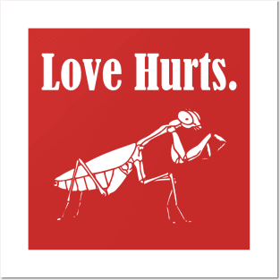 Love Hurts, Funny Praying Mantis Retro Vintage Ringer Posters and Art